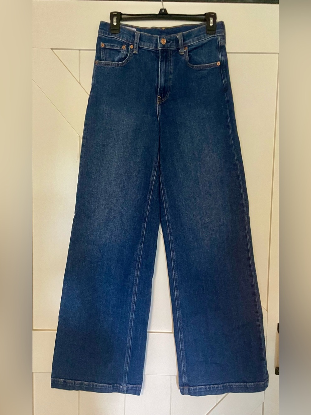 Gap High Stride Wide Leg Dark Blue Women's Jeans